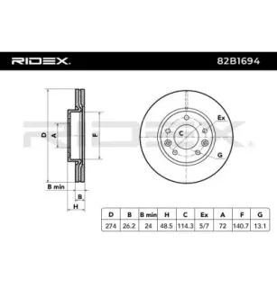 Disque de frein pour KIA- 0K55A33251, 0K55B33251, S0K55B33251