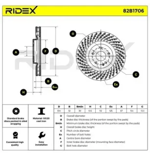 Disque de frein pour MERCEDES-BENZ- 1294212312, 129421231264, A1294212312, A129421231264