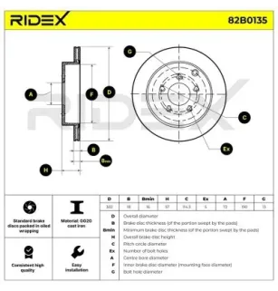 Disque de frein pour FORD USA, LINCOLN, MAZDA- L20626251, L20626251A, L20626251B, L20626251C, L52826251