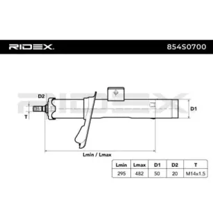 Amortisseur pour CITROËN, FORD, PEUGEOT- 5202V2, 5202T2, 5202S6, 5202S5, 5202AT, 5202S4, 5202S3, 5202S2, 5202S1