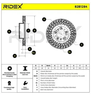 Disque de frein pour PORSCHE- 99735140100, 99735140101
