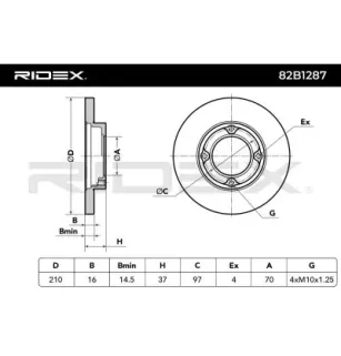 Disque de frein pour DAIHATSU- 4351287519, 4351287519000, 4351287523, 4351287523000, 4351287Z02, 4351287Z02000