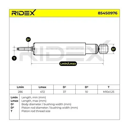 Amortisseur pour CHEVROLET, OPEL, ROVER, TOYOTA, VAUXHALL, VOLVO- 276442, 89894, 62157 5522799