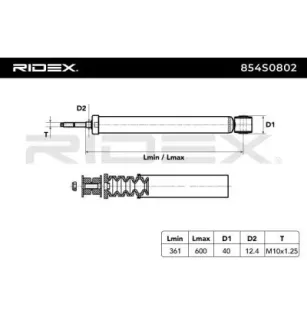 Amortisseur pour NISSAN, RENAULT- 562102923R, 562108573R, 8200382033, 8200386844, 8200452699, 8200556691