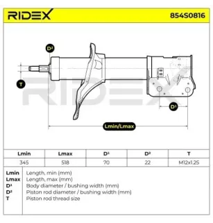 Amortisseur pour HYUNDAI- 546503A000 546503A200