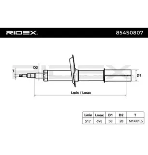 Amortisseur pour CITROËN, FIAT, IVECO, PEUGEOT- 5202HZ, 5202J2 5208P6