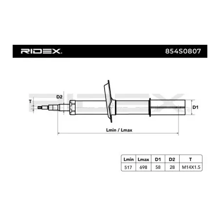 Amortisseur pour CITROËN, FIAT, IVECO, PEUGEOT- 5202HZ, 5202J2 5208P6