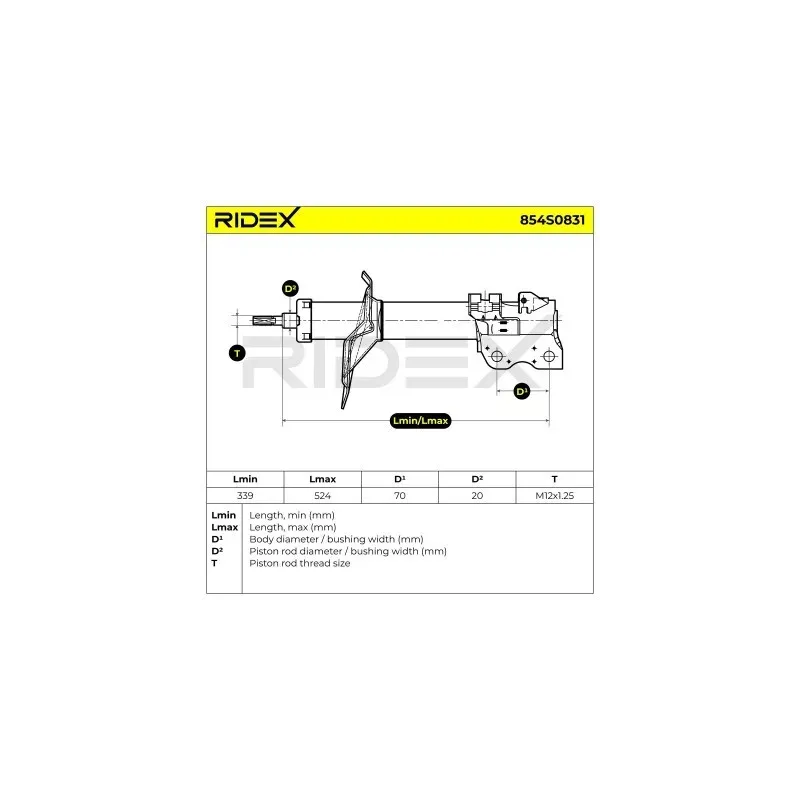 Amortisseur pour NISSAN- 54302BU010, 54302BU017, 54302BU025, 54302BU100, 54302BU111, 54302BU125