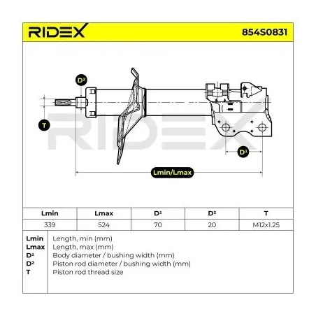 Amortisseur pour NISSAN- 54302BU010, 54302BU017, 54302BU025, 54302BU100, 54302BU111, 54302BU125