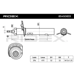 Amortisseur pour JAGUAR- 1X4318045AG, 1X4318045AH, 6X4318045AB, C2S15024, C2S15994, C2S18545