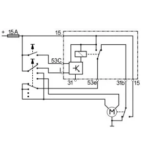 Window wiper time relay