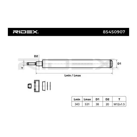 Amortisseur pour AUDI, VW- 861412023E, 861412024A, 861412024E 867413503AHD