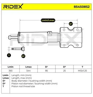 Amortisseur pour FORD- 1091475, 1091476, 1104358, 1104361, 5025612, 5025613, 5029866, 5029867, 6567665