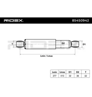 Amortisseur pour SEAT, VW- 141156615A, 6K9513031A, 6K9513031B, 6K9513031C SEO28156615A