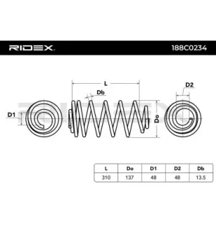 Ressort de suspension pour CHEVROLET, OPEL, VAUXHALL- 424267 424334