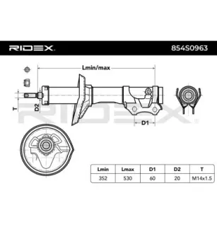 Amortisseur pour AUDI, SEAT, VW- 1H04130310, 191413031J, 1H0413031O, 535413031B 6E0413031J