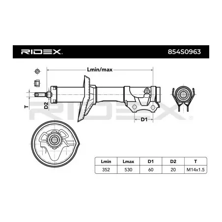 Amortisseur pour AUDI, SEAT, VW- 1H04130310, 191413031J, 1H0413031O, 535413031B 6E0413031J