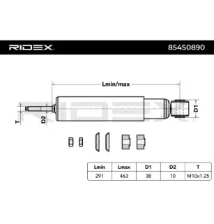 Amortisseur pour MITSUBISHI- MB663364, MB663365, MR267962, MR319952 MR353811