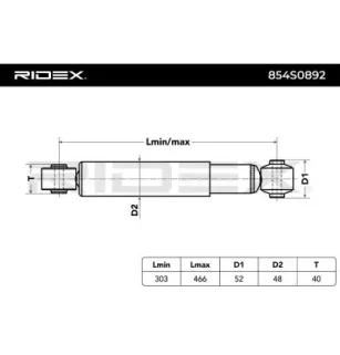 Amortisseur pour CITROËN, FIAT, PEUGEOT- 5206PR, 5206RF, 1606656580, 1609618780, 5206VP, 1609618680, 1609618580