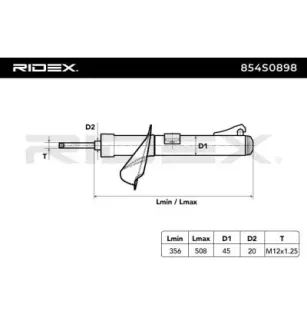 Amortisseur pour FORD, MAZDA- 1E0334910, 1E0334910A, 1E0334910B, 1E0334910C, 1E0334910D, 1E0334910E, 1E0334910F