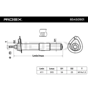 Amortisseur pour BMW, BMW (BRILLIANCE)- 31326764458, 31326764460, 6764458 6764460