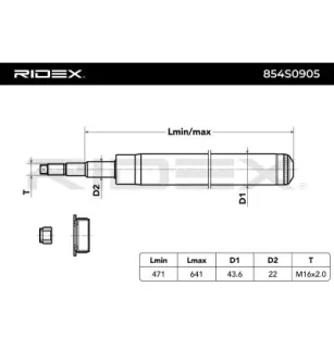 Amortisseur pour FORD, MAZDA, VOLVO- 2738599, 273988, 2739886, 274040, 2740405, 274041, 2740413, 274042, 2740421