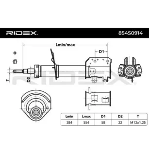 Amortisseur pour FIAT, LANCIA- 50703572, 50703687, 50703688, 50703999, 50704467, 50704484, 50704485, 50705410