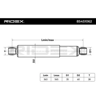 Amortisseur pour CITROËN, CITROËN/PEUGEOT, FIAT, MORGAN, PEUGEOT- 520629, 520635, 520652 520659