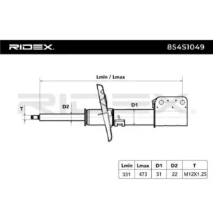 Amortisseur pour RENAULT- 543020008R, 543020016R, 543020057R, 543020058R, 543020069R, 543020023R, 543020064R