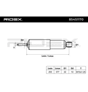 Amortisseur pour FORD, NISSAN, OPEL VAUXHALL- 342020