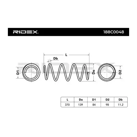 Ressort de suspension pour FIAT- 51812160, 51812161, 52016887, 52016889, 55703709 55703756