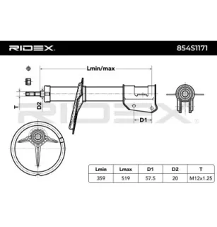 Amortisseur pour FIAT- 0046407181, 0046407183, 46407181, 46407183, 46519457, 46803280, 46803282 909272516