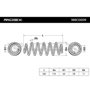 Ressort de suspension pour AUDI, SEAT- 1J0511115AL 1J0511115BQ