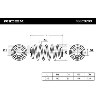 Ressort de suspension pour OPEL, VAUXHALL- 424203 93170489