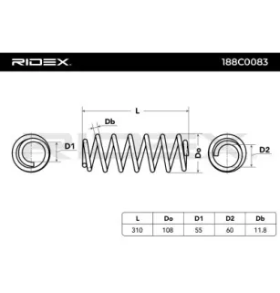 Ressort de suspension pour PEUGEOT- 5102H6, 5102V6, 5102IO, 5102V8 9683159780