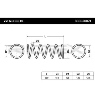 Ressort de suspension pour FORD- 1061418, 1067191, 1067315, 1069014, 1127279, 1127283, 1152035, 1152044, 1251225 98AG5310LA