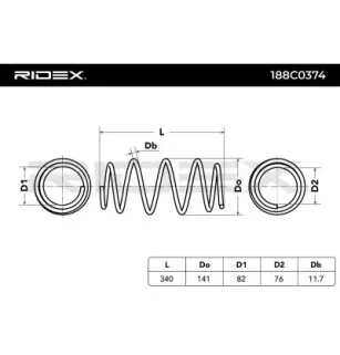 Ressort de suspension pour VW- 1K0411105AJ