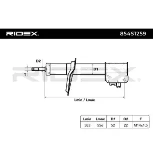 Amortisseur pour CITROËN, FIAT, LANCIA, PEUGEOT- 5202NS, 5202NV, 5202NX 5208R0