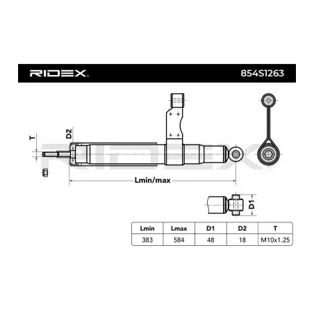 Amortisseur pour FORD- 1591714, 1591716, 1623192, 1656093, 5002359, 5002360, 5002361, 5003574, 5003575, 5006567, 5008651