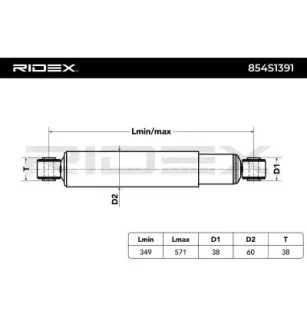 Amortisseur pour IVECO- 2997265, 4854829, 500305418, 500337443, 500367032, 500368636, 500369631, 500369633, 500377620