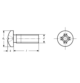 Vis à tête cylindrique bombée