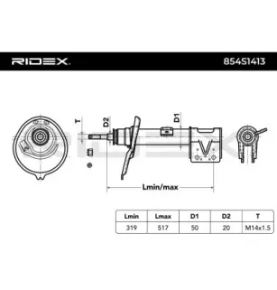 Amortisseur pour CITROËN, PEUGEOT- 5208X5, 520873, 520877, 520885 9684108380