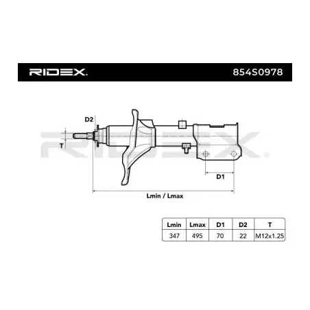 Amortisseur pour FORD, HYUNDAI, MITSUBISHI, OPEL- 90289241 90345744