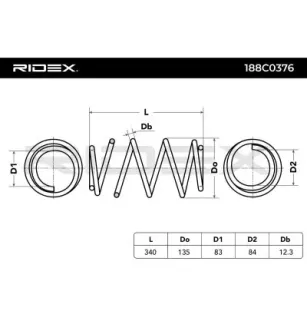 Ressort de suspension pour OPEL- 312839 90512997