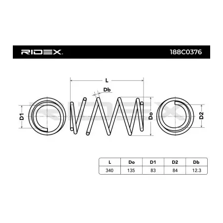 Ressort de suspension pour OPEL- 312839 90512997