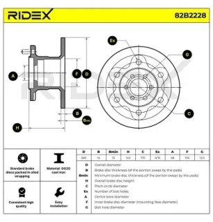 Disque de frein pour ALFA ROMEO, FIAT, IVECO, LANCIA, MAGIRUS-DEUTZ, OM- 01904531 08584182