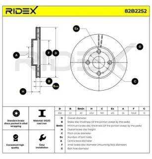 Disque de frein pour MAZDA- D09T33251, DA6A33251A DA7R33251