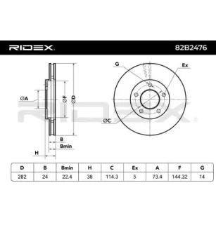 Disque de frein pour CHRYSLER- 04423368, 04509340, 04523368, 4423368, 4509340 4523368