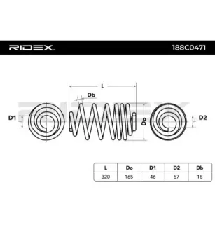 Ressort de suspension pour NISSAN, OPEL, RENAULT- 550202870R, 8200050005 8200168005