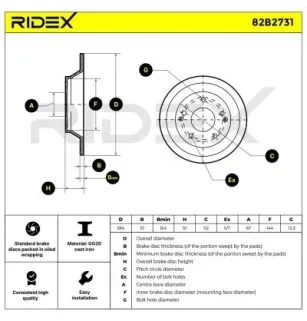 Disque de frein pour SSANGYONG- 4840135000 4840135001